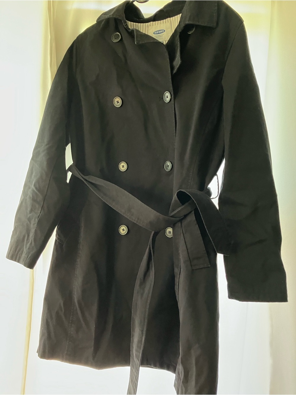 Old Navy Black Jacket with Striped Lining - Picture 2 of 6